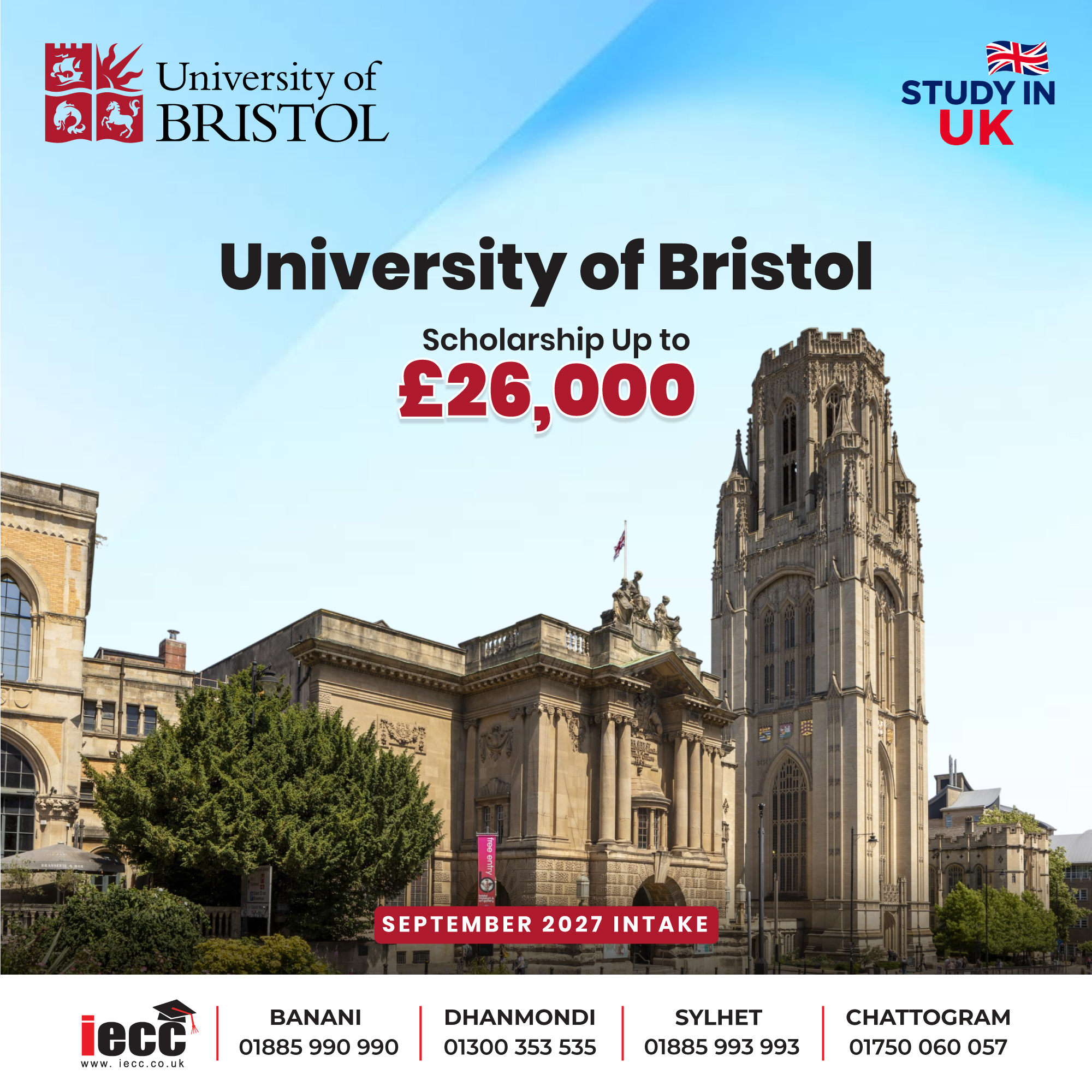 Apply to University of Bristol for the September Intake and Get a Chance to Secure Scholarships of Up to £26,000!